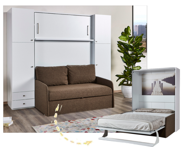Multimo DOUBLE Set inkl. Bett, Sofa und Schränke
