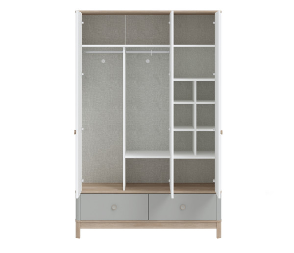 Newjoy BONO GREY Kleiderschrank 3-türig