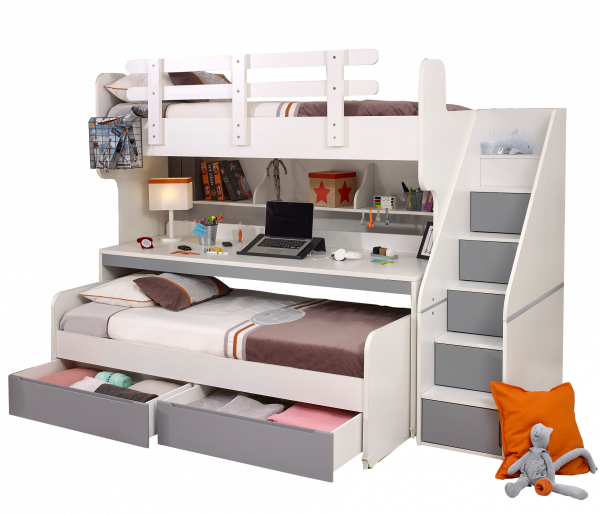 Etagenbett PUZZLE mit Schreibtisch