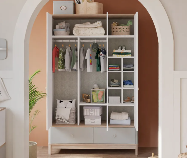 Newjoy BONO GREY Kleiderschrank 3-türig