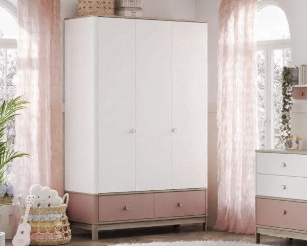 Newyjoy BONO PINK Kleiderschrank 3-türig